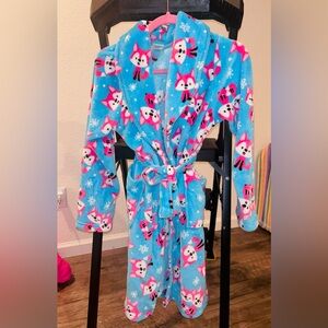 Blue Fox Print Kids robe